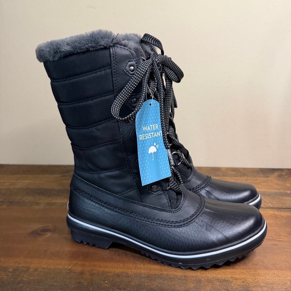 JBU Jambu Women's 8.5 Siberia Black Water Resistant Faux Fur Winter & Snow Boots